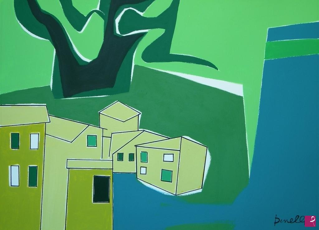 quadri in vendita online - Houses in the hills