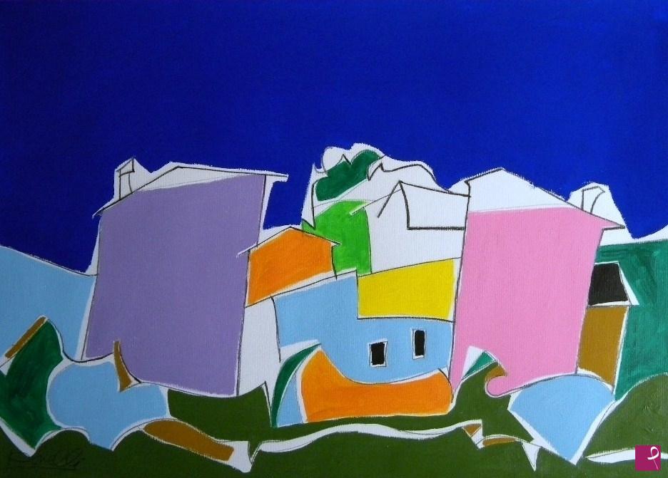 quadri in vendita online - Houses in the hills