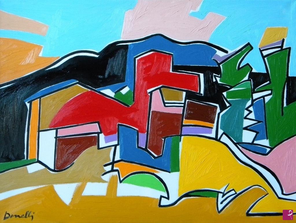quadri in vendita online - Houses in the hills
