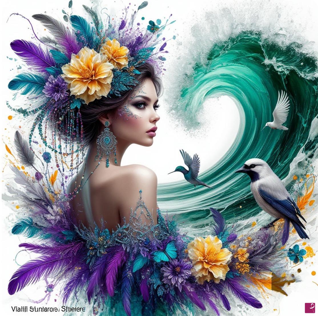 quadri in vendita online - How birds see a flower