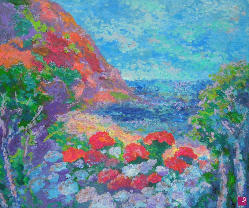 quadri in vendita online - Hydrangeas by the sea - 489
