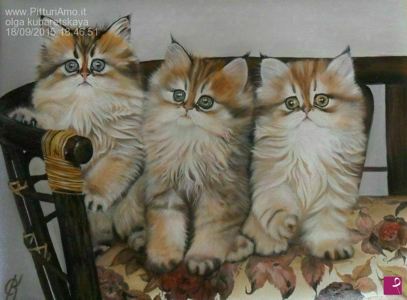 quadri in vendita online - I 3 Gattini