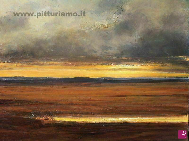 quadri in vendita online - I bagliori dell'acqua nel deserto