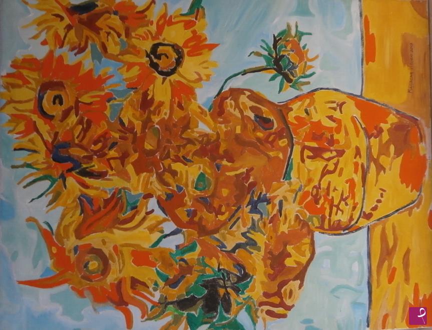 quadri in vendita online - I Girasoli omaggio a Van Gogh da me rivisitato 