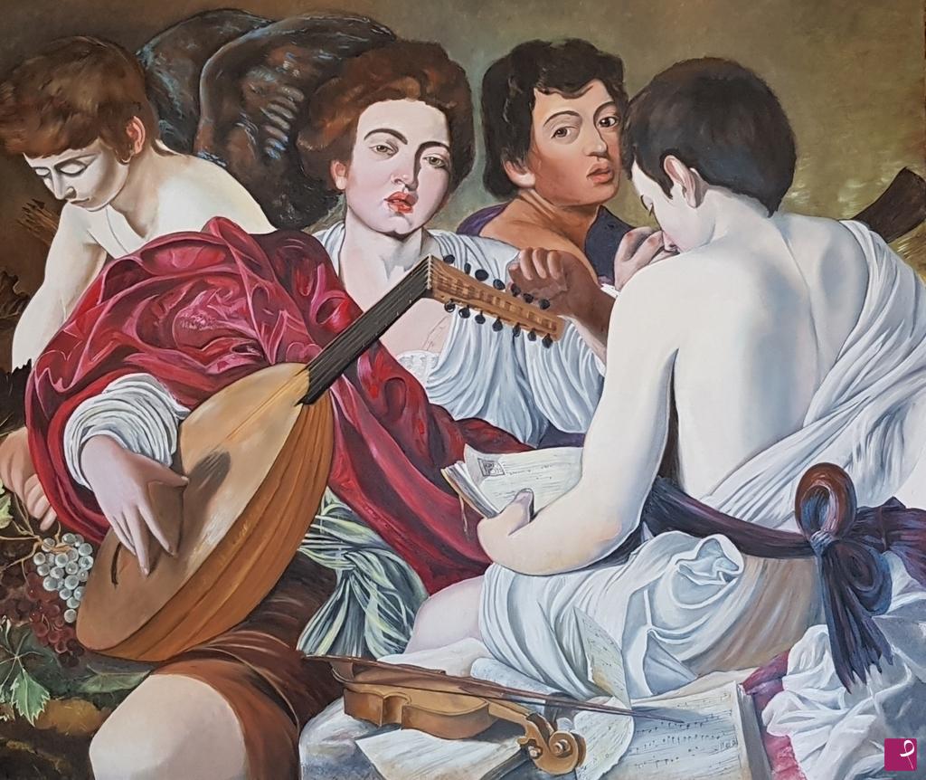 quadri in vendita online - I musici, Caravaggio, copia olio su tela.