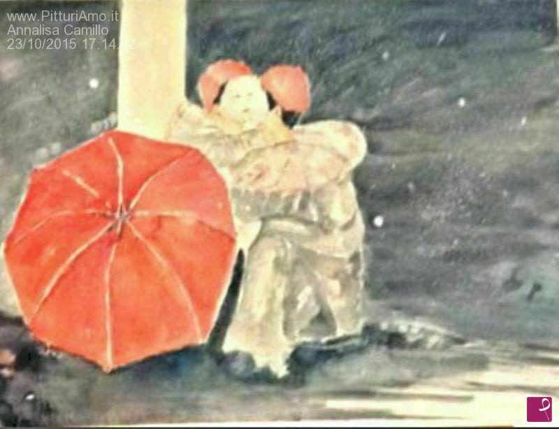 quadri in vendita online - I pagliacci e la neve