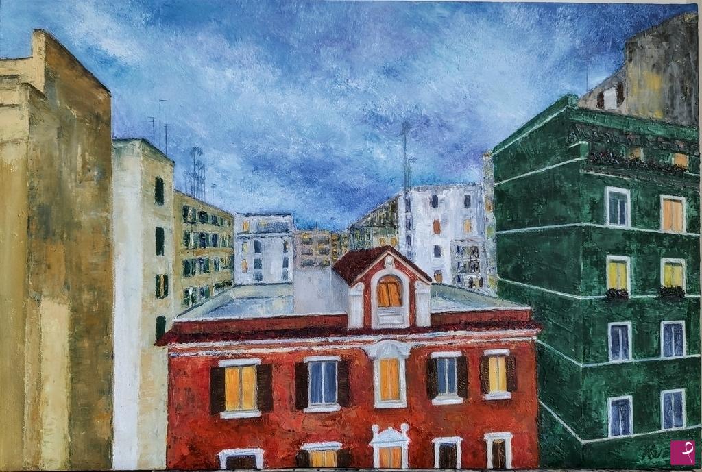 quadri in vendita online - I tetti di Roma