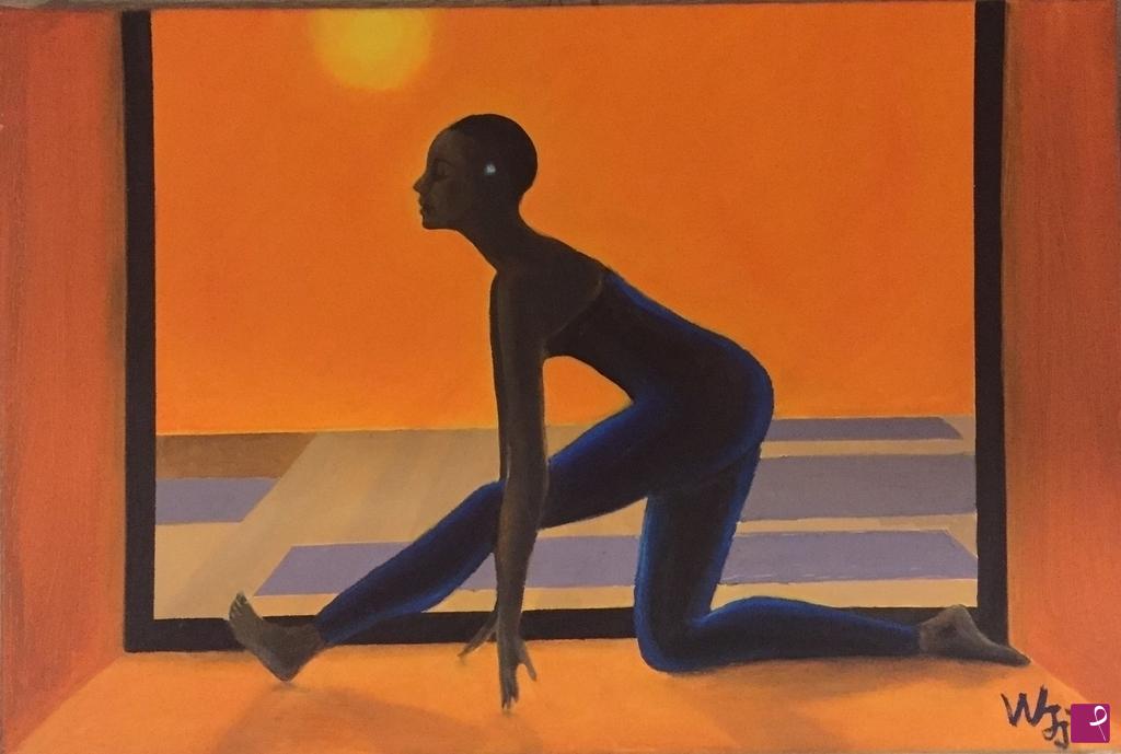 quadri in vendita online - IA istruttore di Yoga  