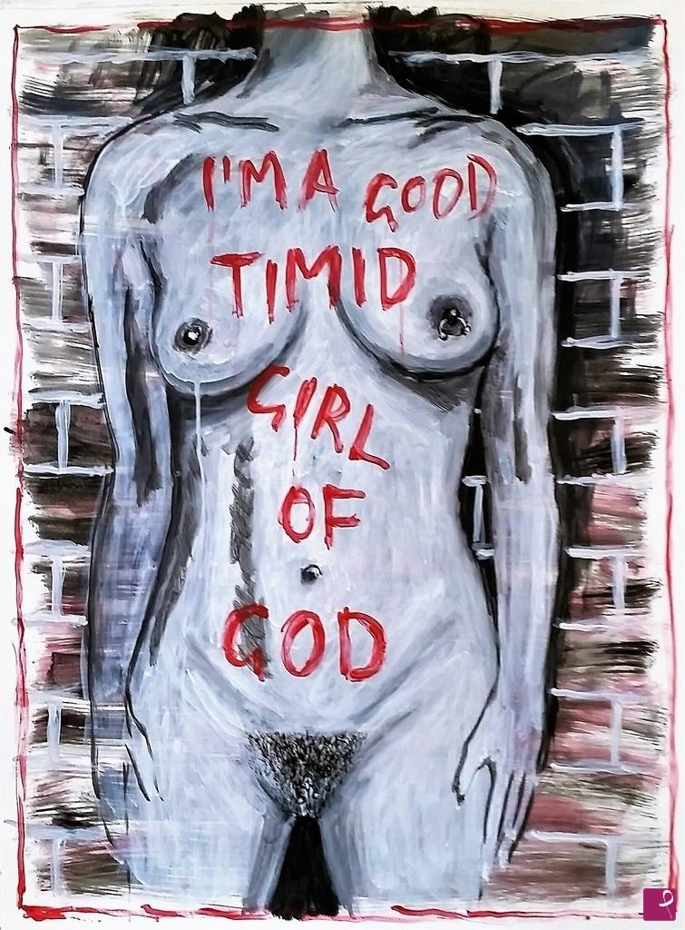 quadri in vendita online - I'AM GOOD TIMID GIRL OF GOD 