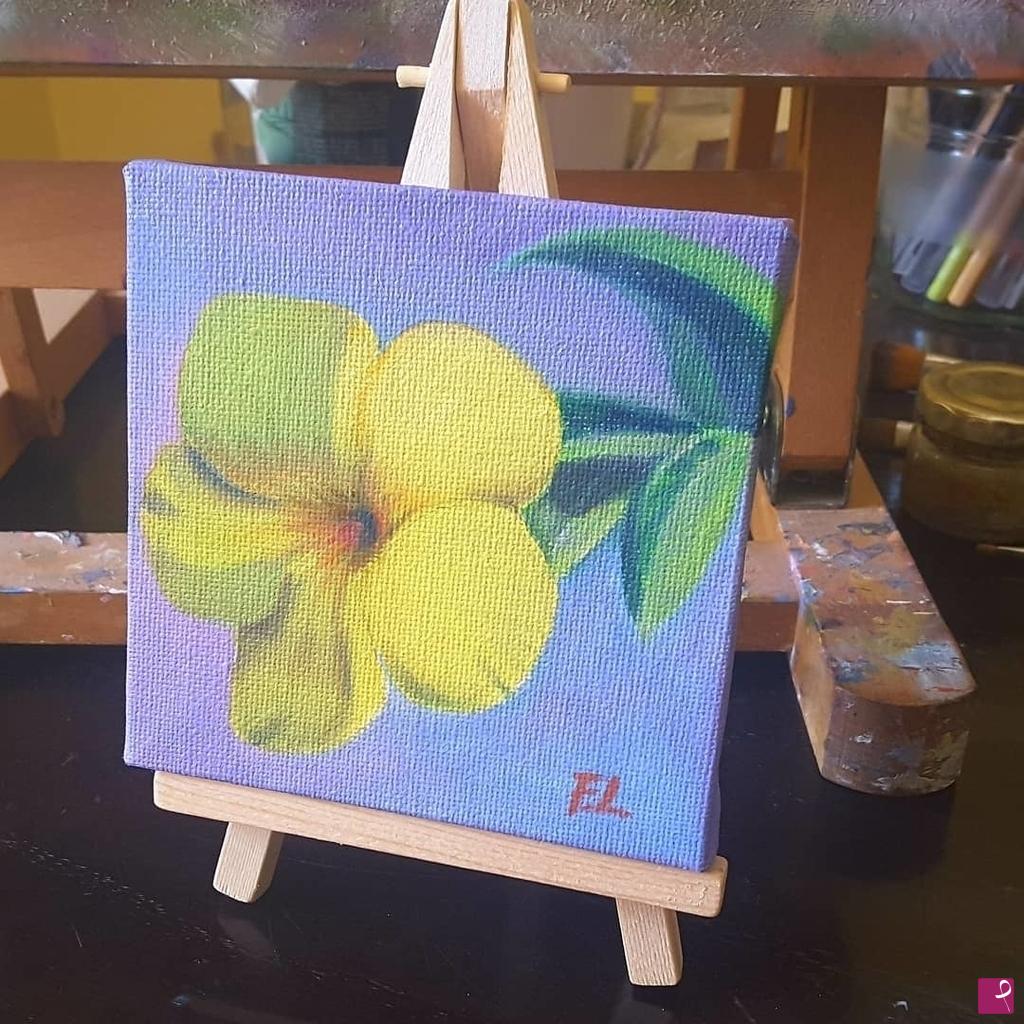 quadri in vendita online - Ibisco giallo
