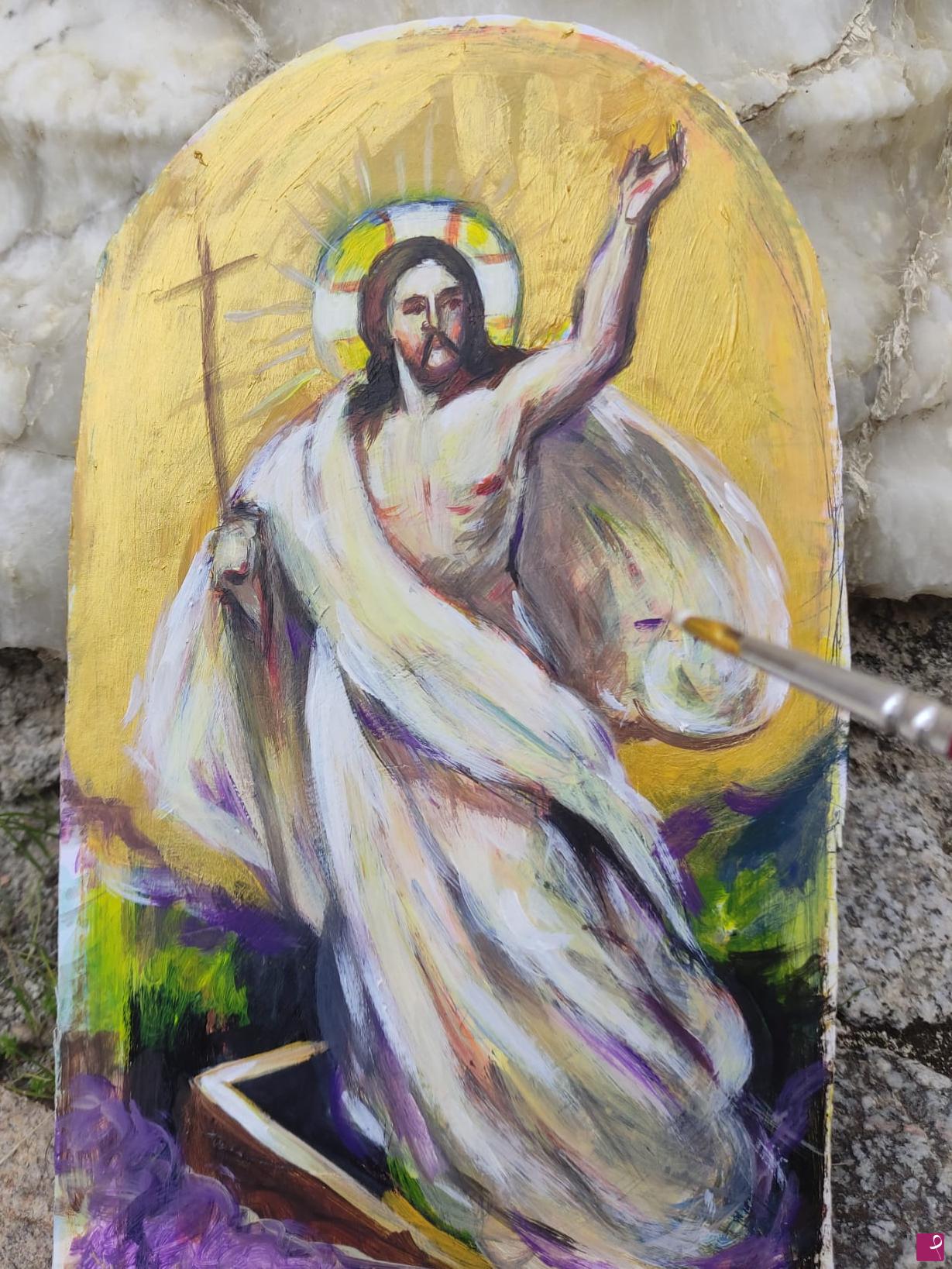 quadri in vendita online - Icona resurrezione di Cristo 