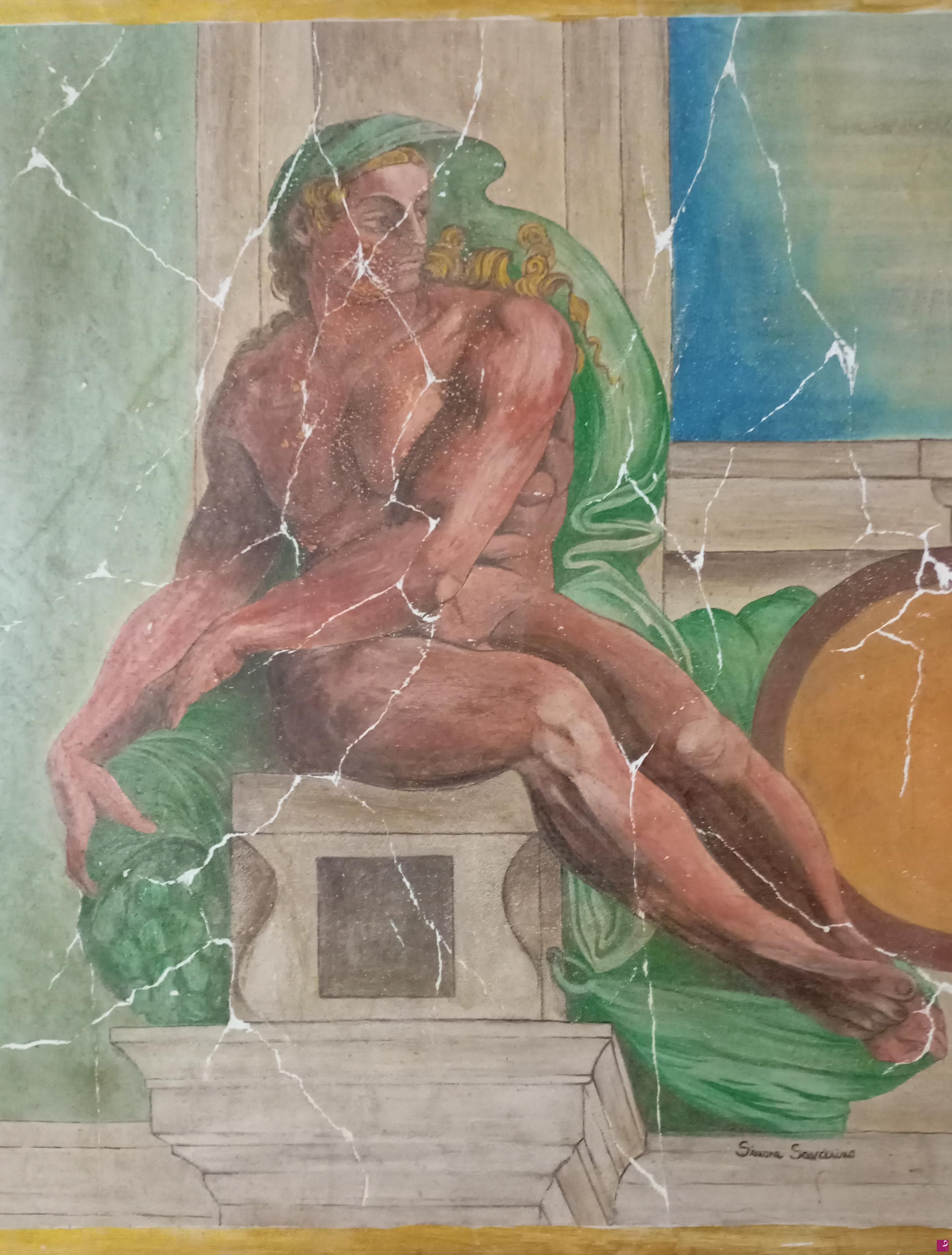 quadri in vendita online - Ignudo- particolare della Cappella Sistina 