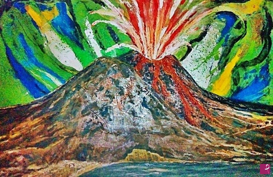 quadri in vendita online - II  VESUVIO CHE ERUTTA