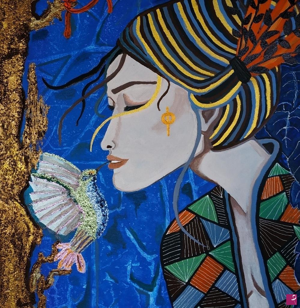 quadri in vendita online - Il bacio del colibrì