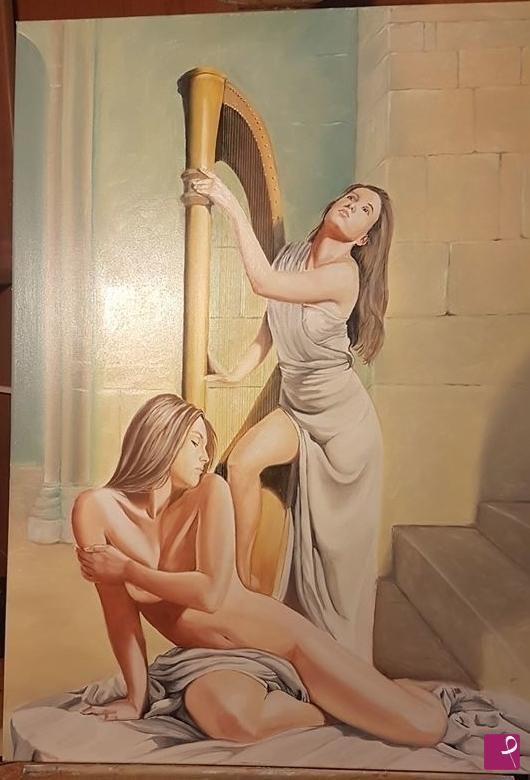 quadri in vendita online - Il bacio dell'arpa