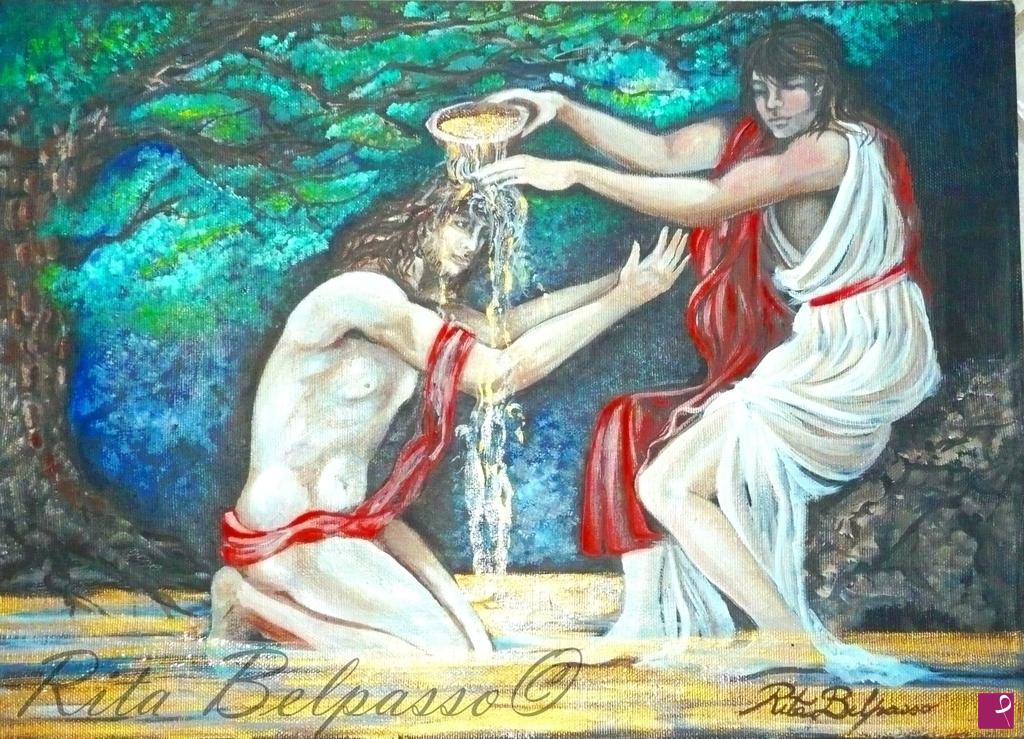 quadri in vendita online - Il battesimo di Cristo