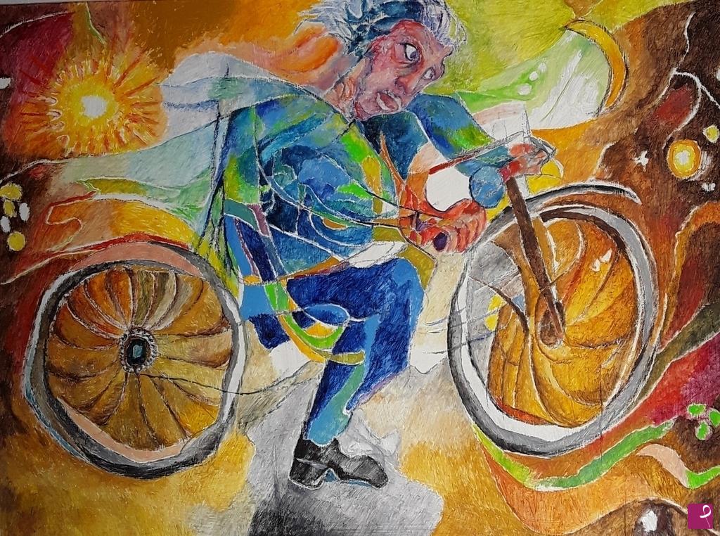 quadri in vendita online - IL BICICLETTISTA