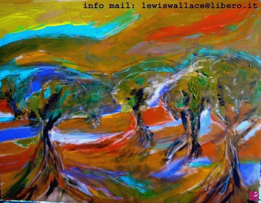 quadri in vendita online - Il Boschetto  Olive Grove (Pittura 2016 ) unica originale ed autentica paesaggio
