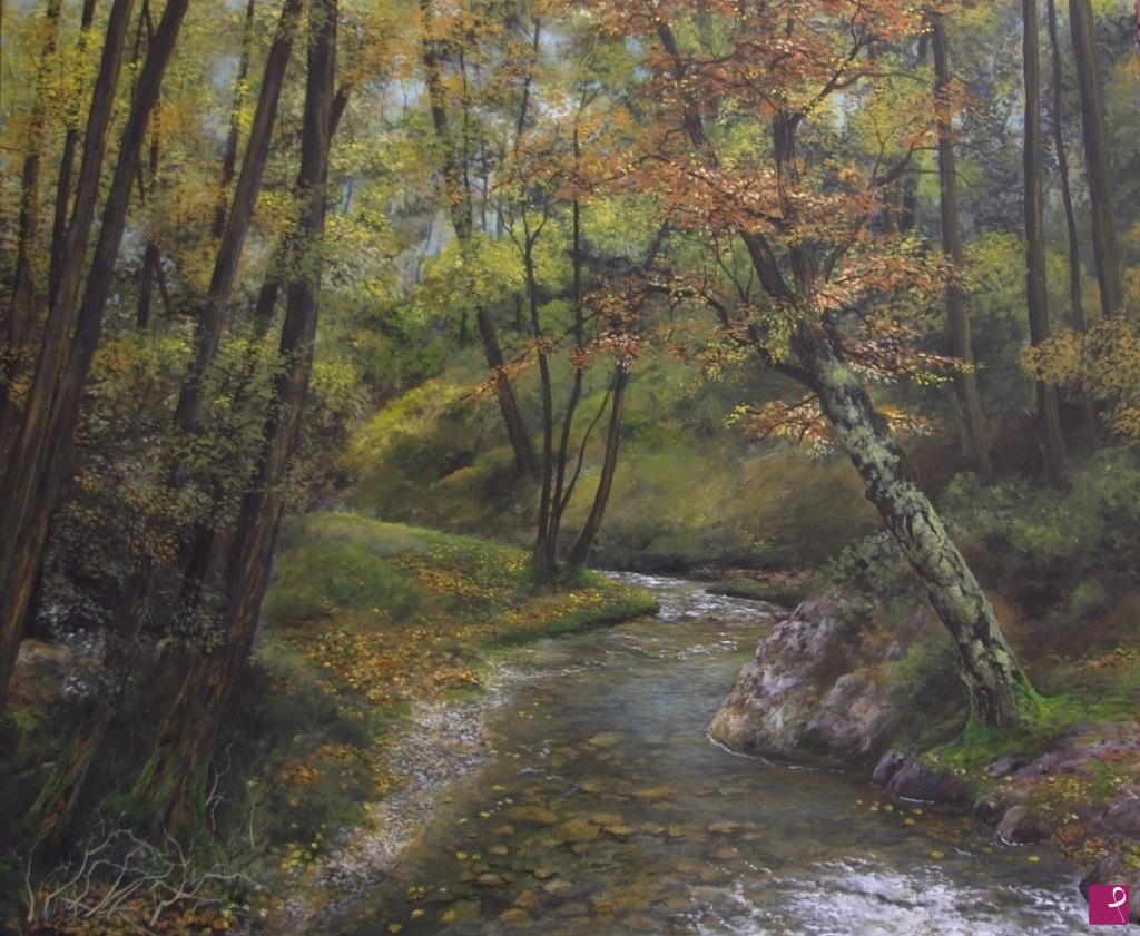 quadri in vendita online - Il bosco con i colori dell’autunno