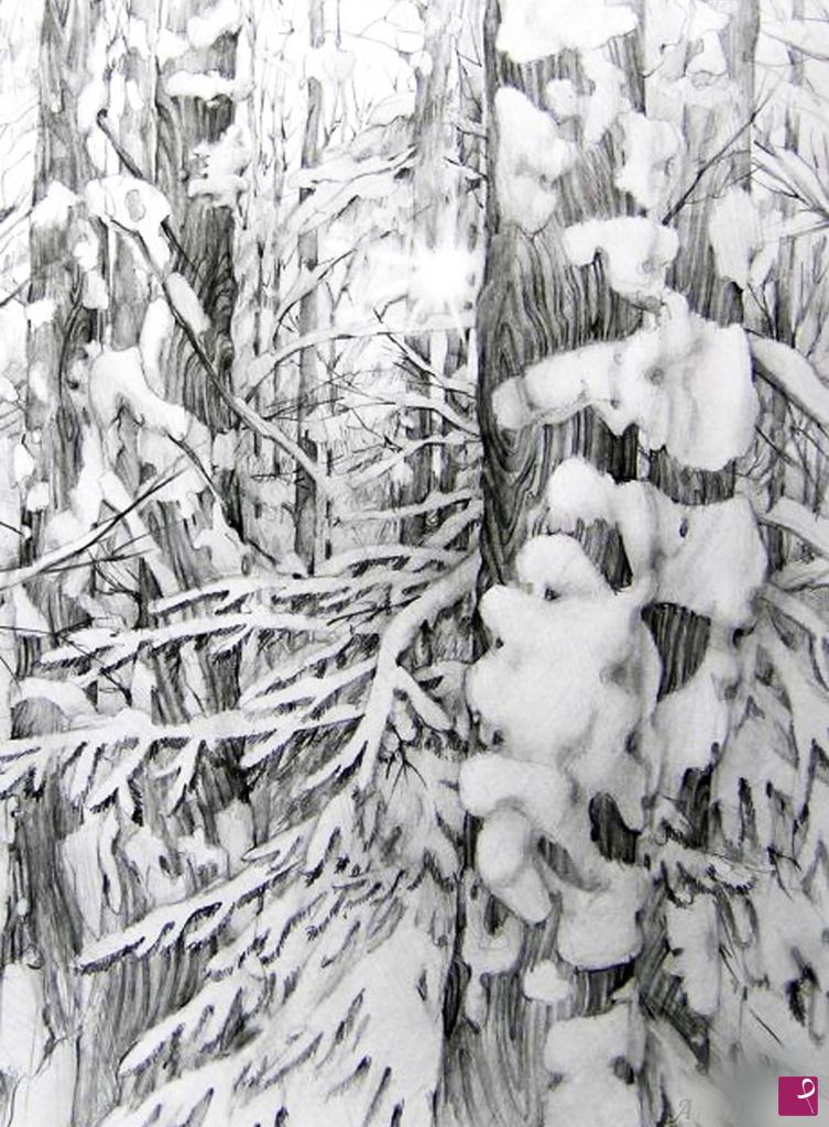 quadri in vendita online - il bosco russo, l'inverno 