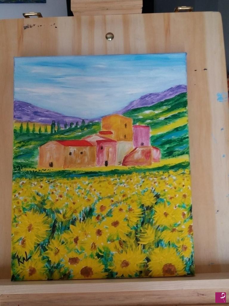 quadri in vendita online - Il campo di girasoli