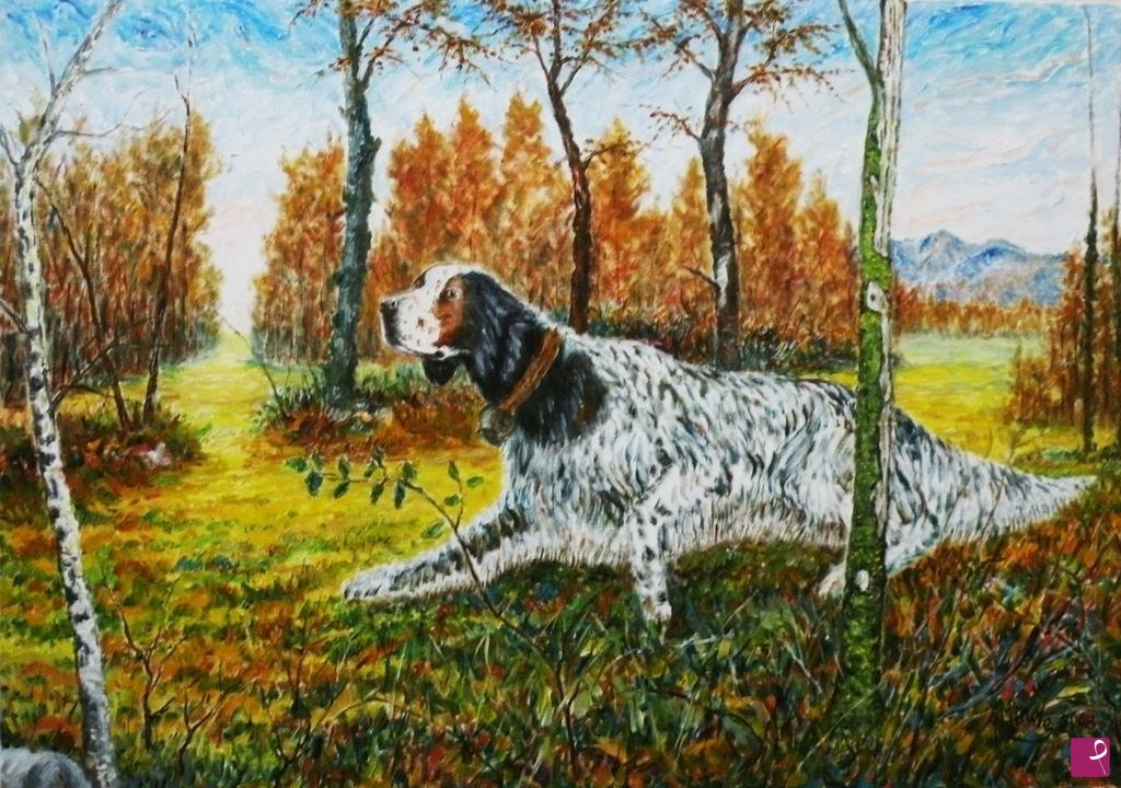 quadri in vendita online - IL  CANE HA AVVISTATO LA PREDA 