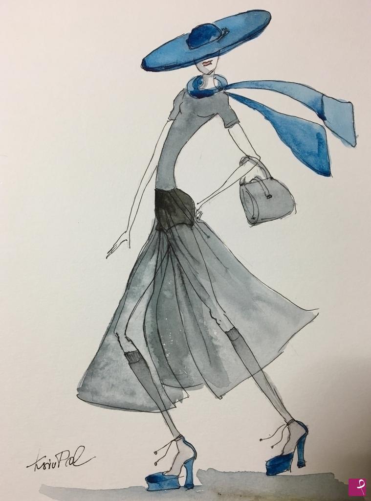 quadri in vendita online - Il cappello blu (Trieste - 2017)