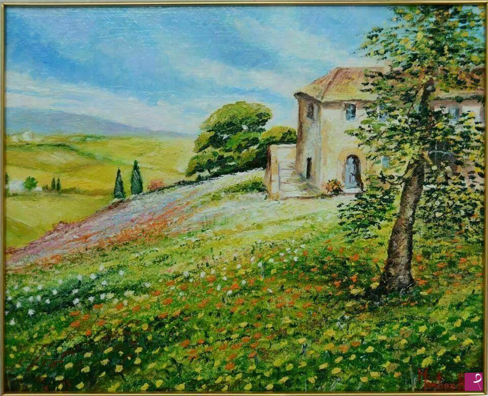 quadri in vendita online - Il casolare " campagna toscana "