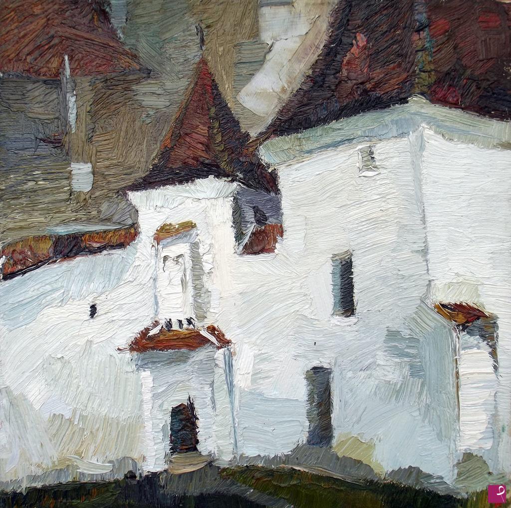 quadri in vendita online - Il castello bianco di Transilvania