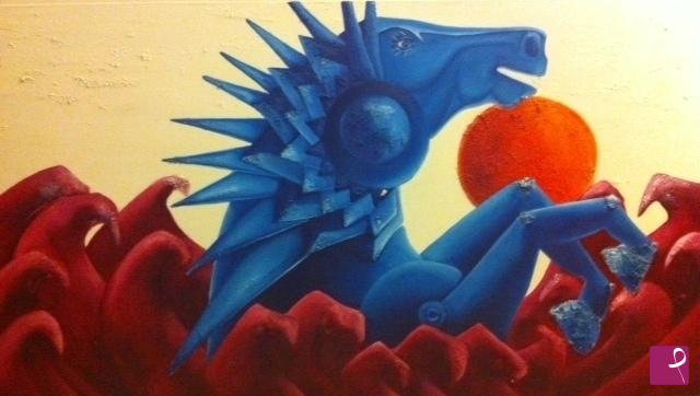 quadri in vendita online - IL CAVALLO DI METALLO