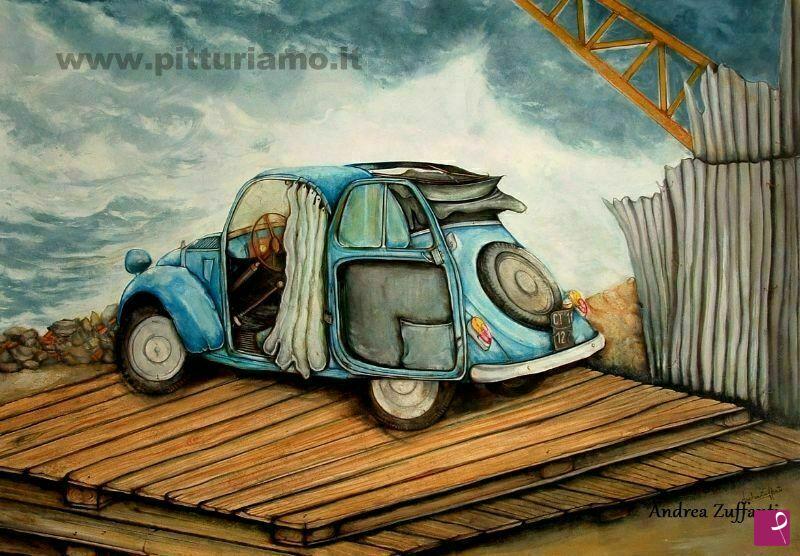 quadri in vendita online - IL CIMITERO DELLE AUTOMOBILI ARRABAL