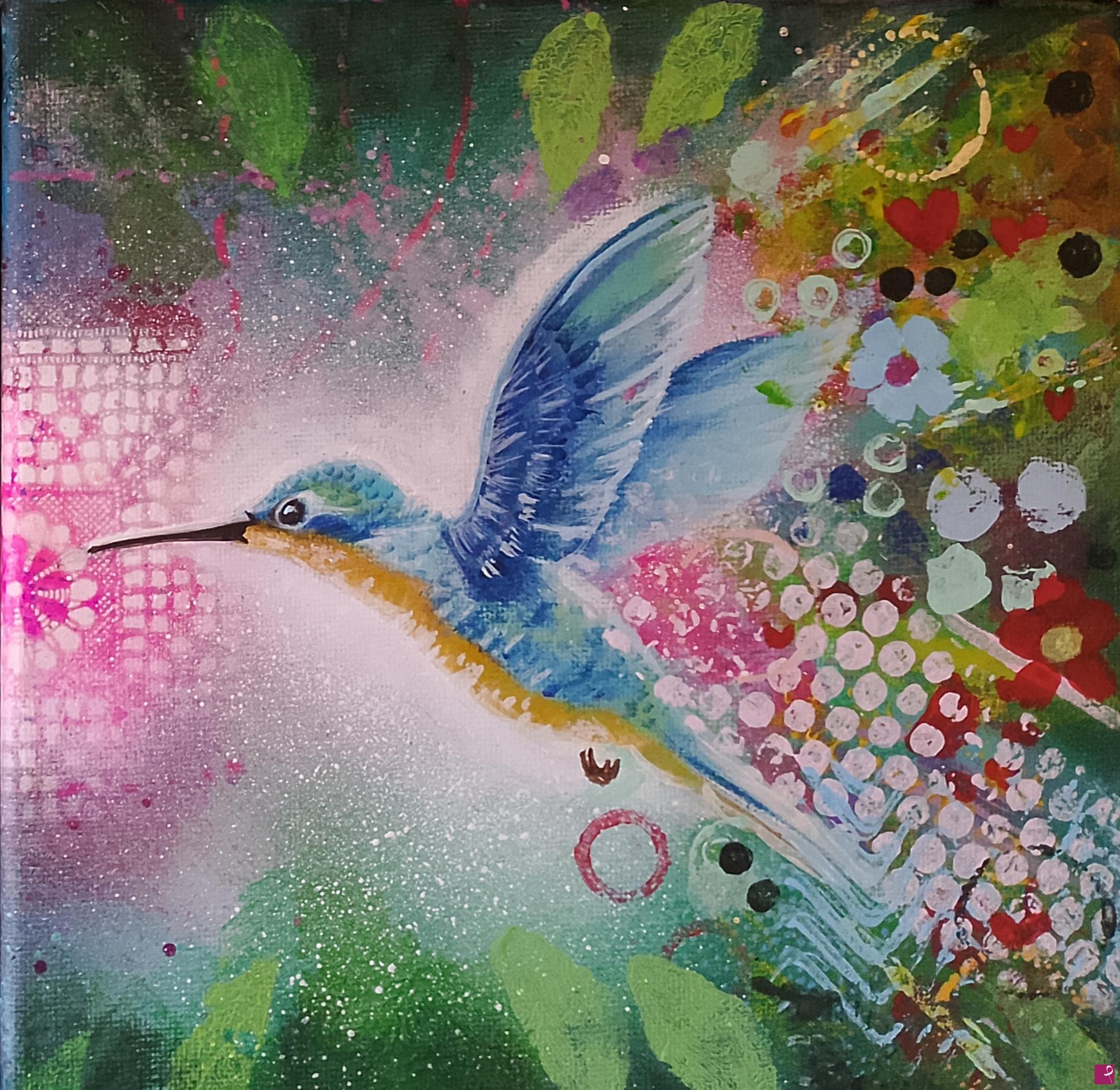 quadri in vendita online - Il colibrì azzurro