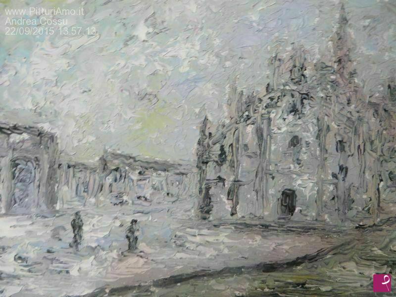 quadri in vendita online - Il Duomo di Milano sotto la neve