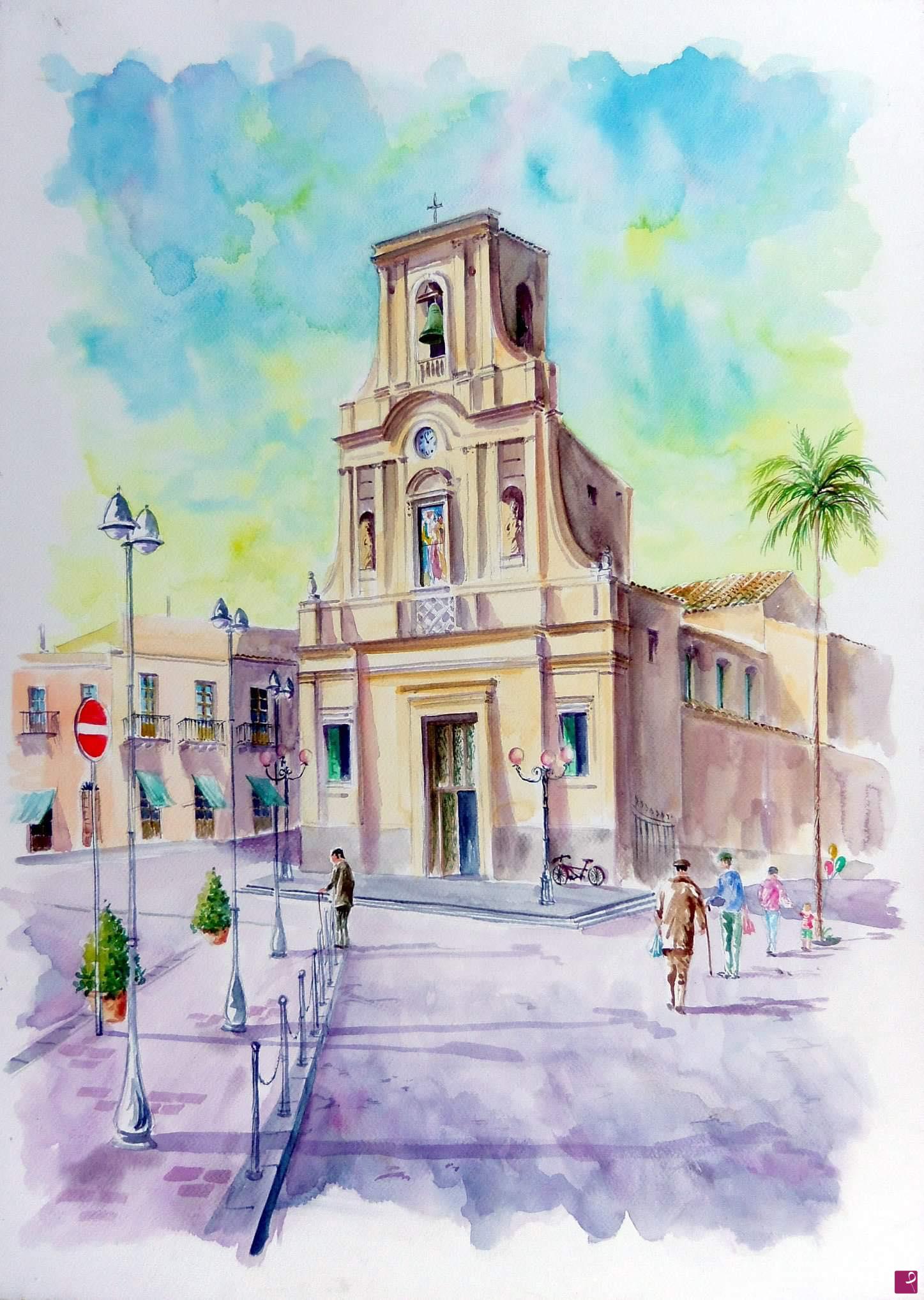 quadri in vendita online - Il duomo San Giovanni la Punta (CT)