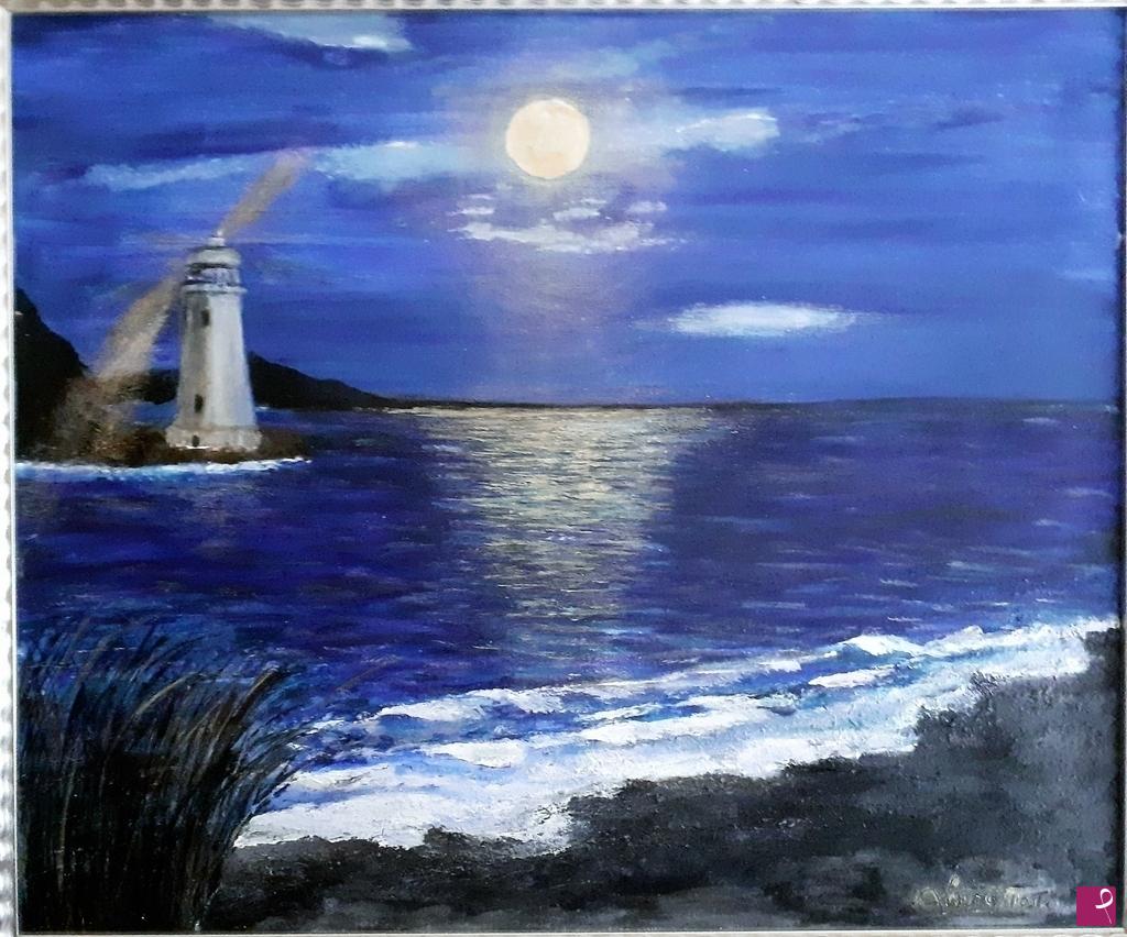 quadri in vendita online - il faro e la luna