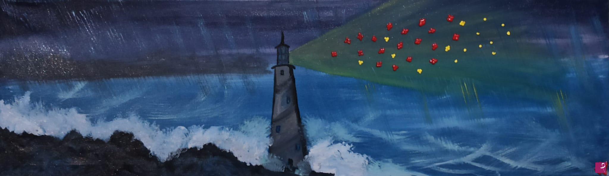 quadri in vendita online - Il faro nella notte