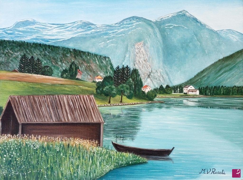 quadri in vendita online - il fiordo di Geiranger, Norvegia cm 30x40