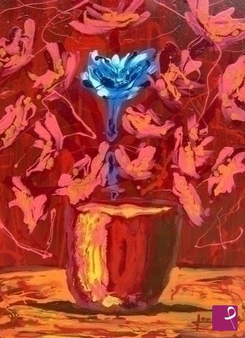 quadri in vendita online - Il fiore blu
