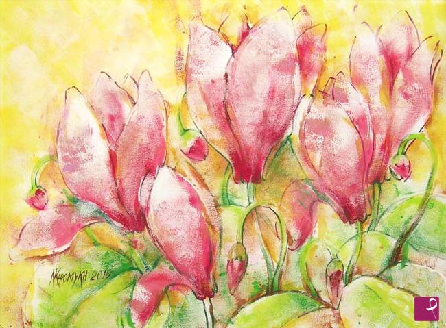 quadri in vendita online - Il fiore  ciclamino 