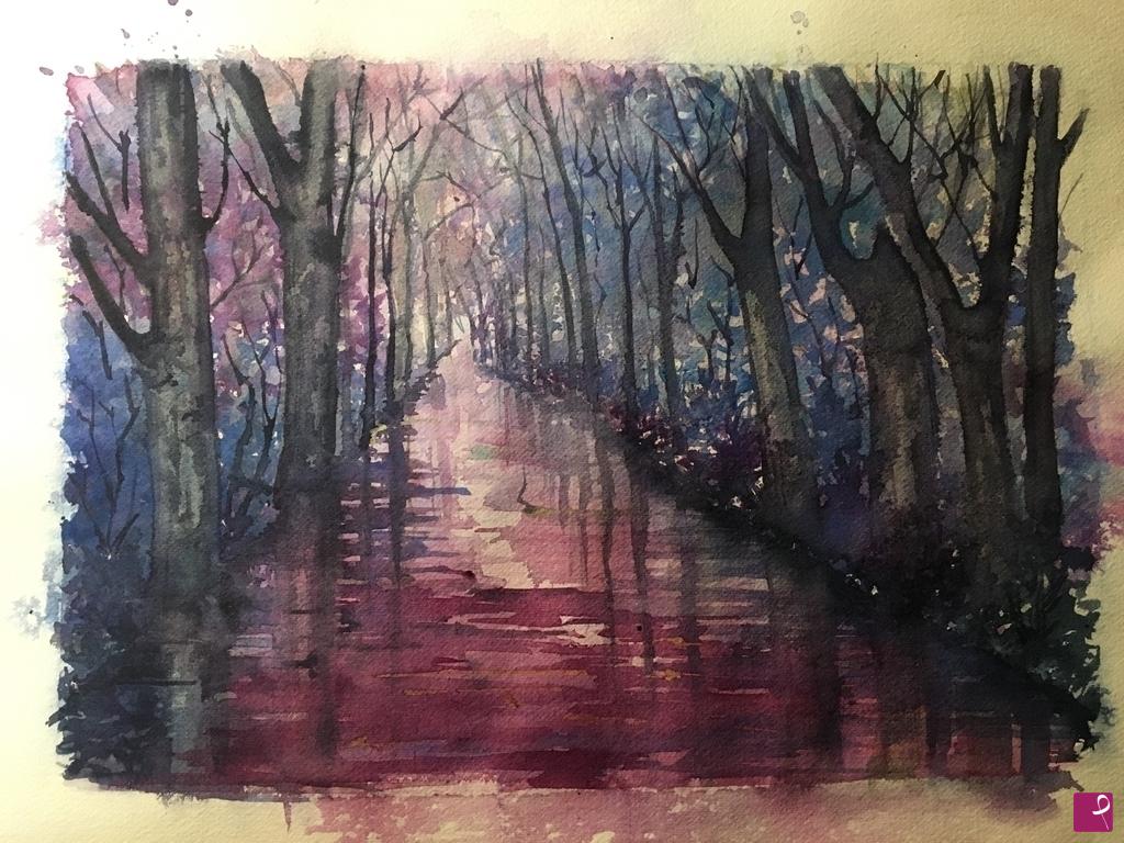 quadri in vendita online - Il fiume nel bosco incantato (Trieste - 2017)
