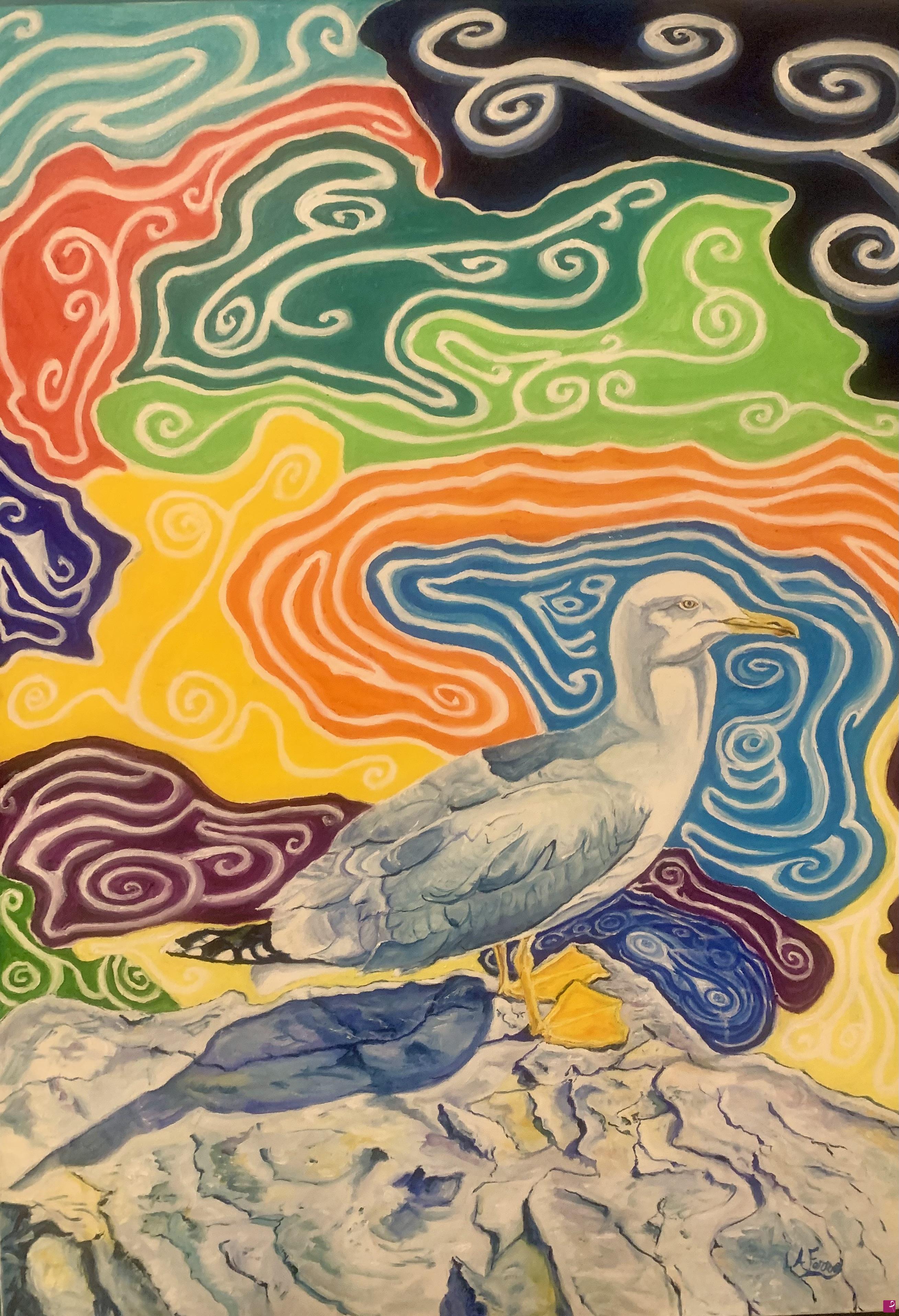 quadri in vendita online - Il gabbiano Jonathan Livingston