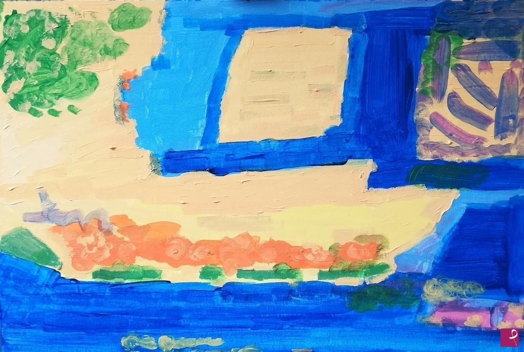 quadri in vendita online - il giallo e il blu  del mondo