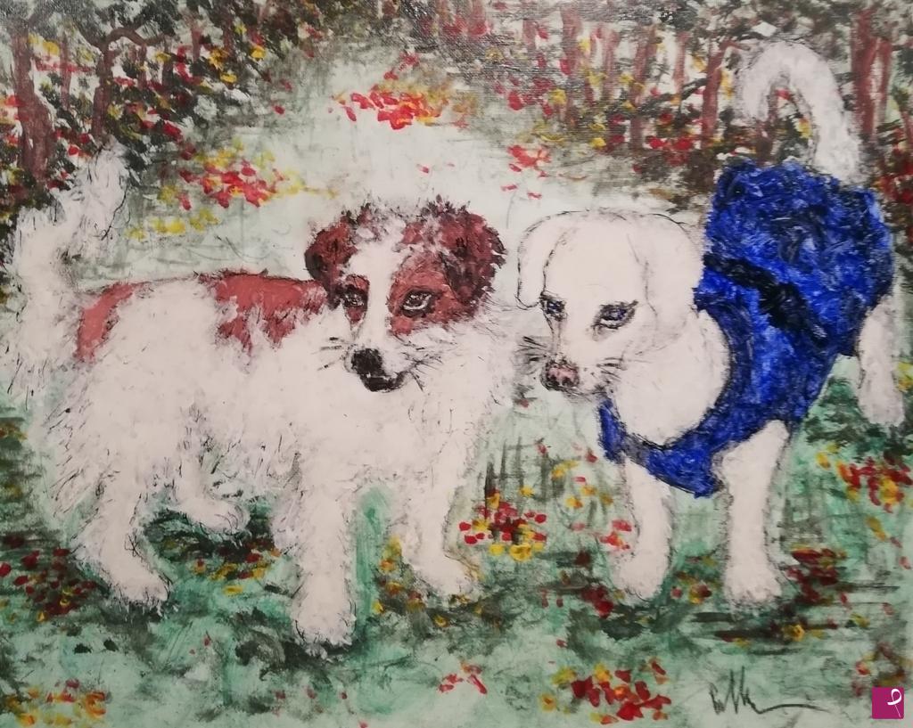 quadri in vendita online - Il giardino dei cani 