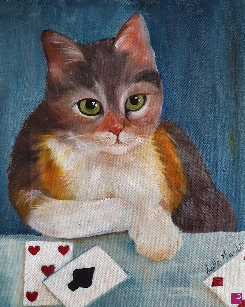 quadri in vendita online - Il giocatore di carte