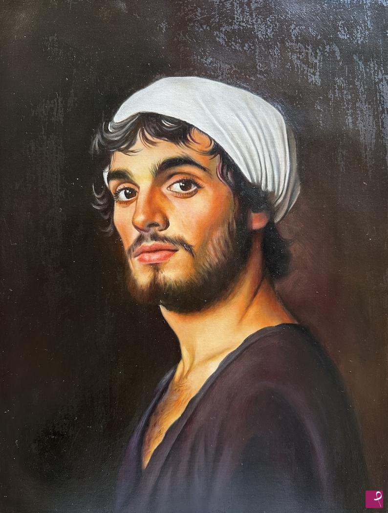 quadri in vendita online - Il giovane col turbante bianco