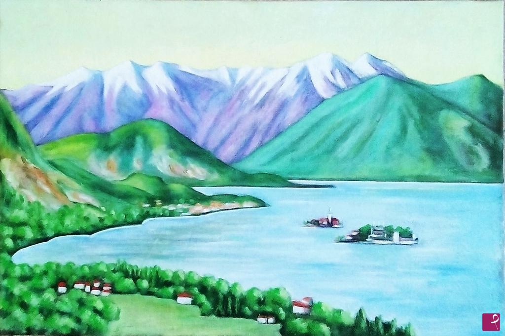 quadri in vendita online - IL GOLFO  BORROMEO - STRESA (2014)