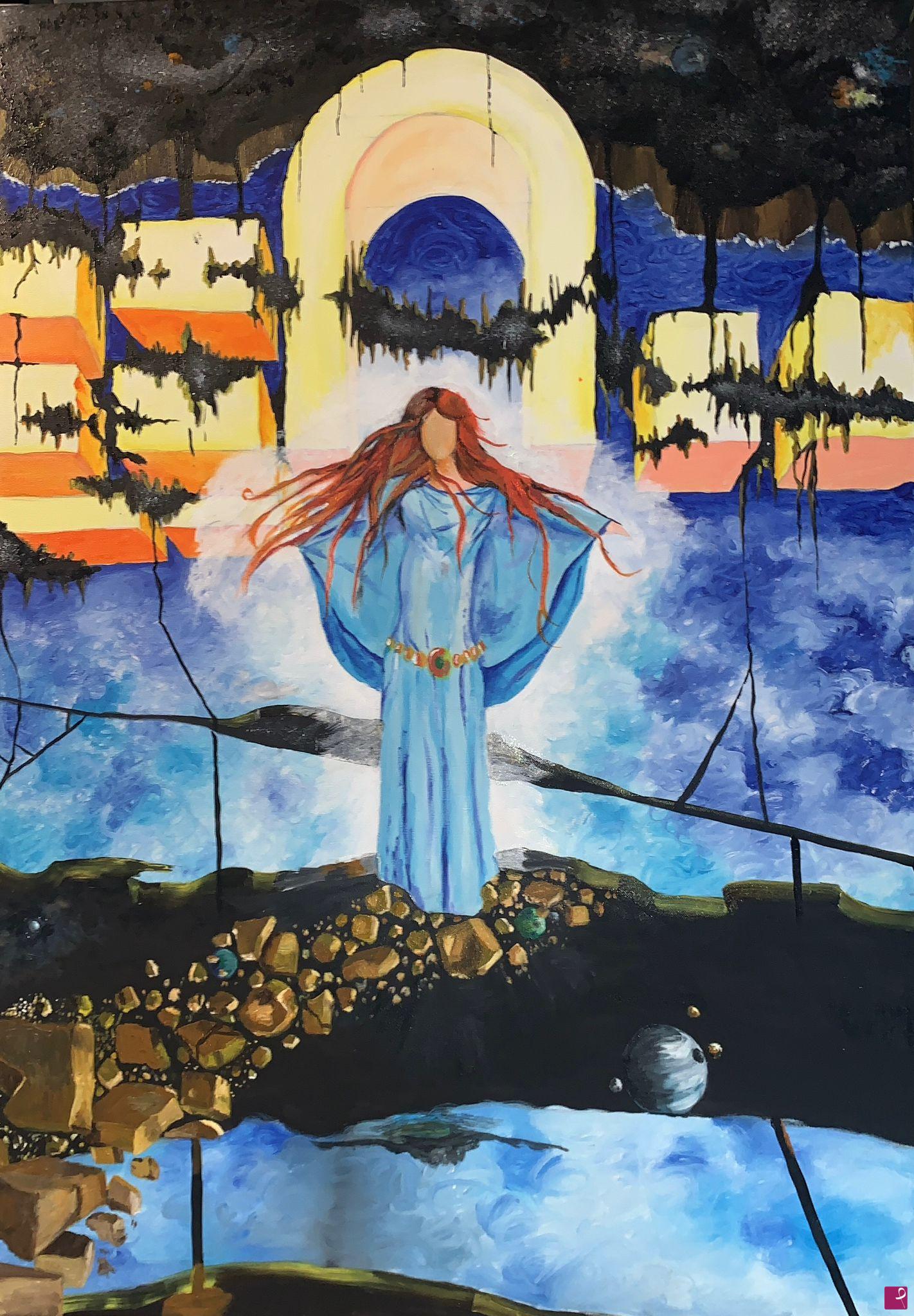 quadri in vendita online - il grande cambiamento a ridosso dell'orizzonte degli eventi mentre l'universo collassa
