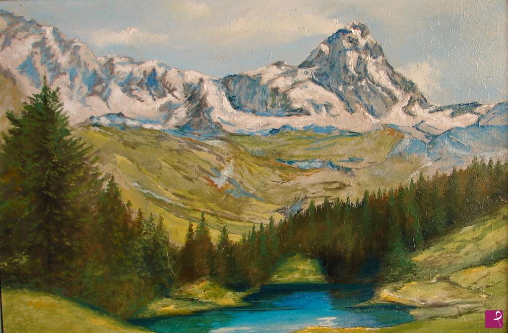 quadri in vendita online - il lago blu da Cervinia