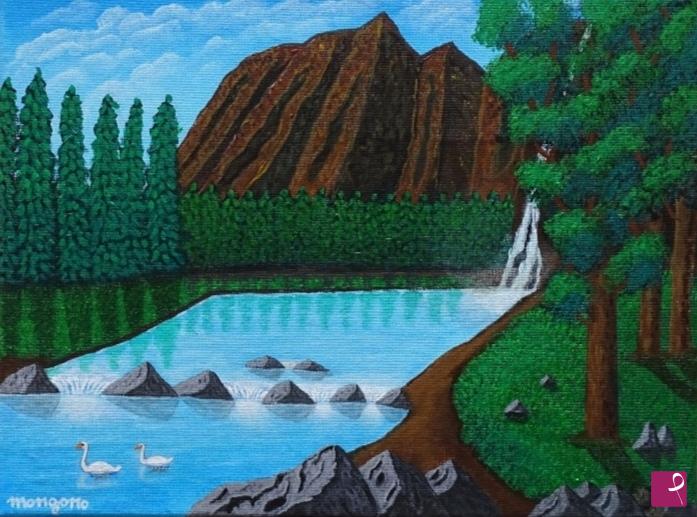 quadri in vendita online - Il lago dei cigni