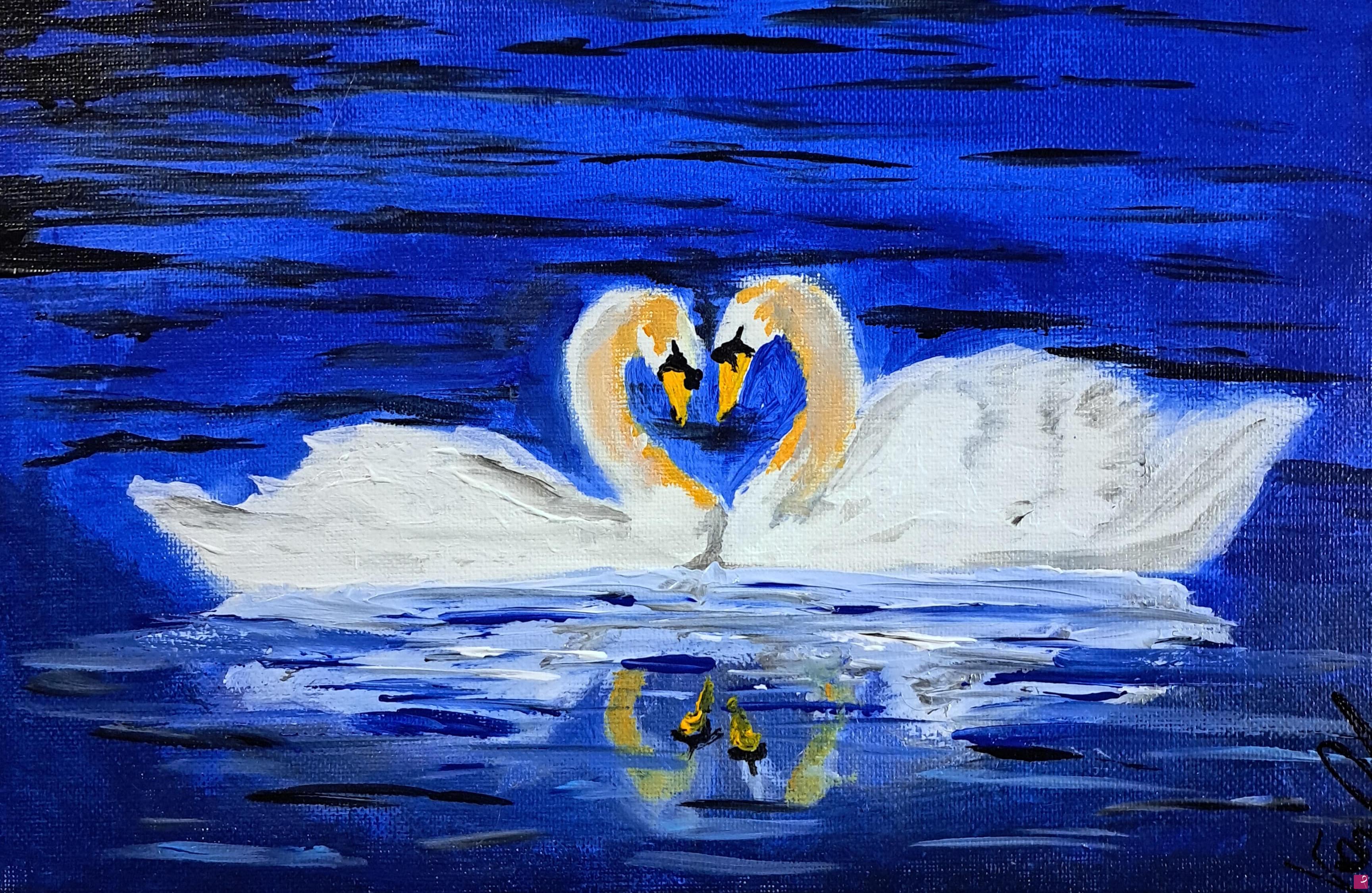 quadri in vendita online - Il lago dei cigni